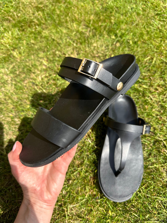 Two strap arch support sandals 