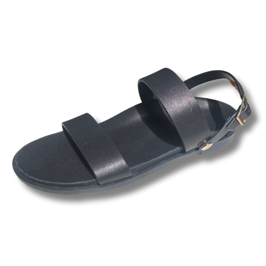 Two strap arch support sandals - Black