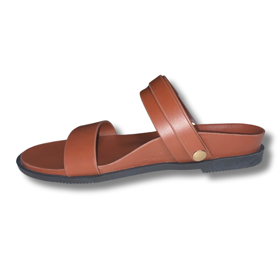 Two strap arch support sandals - Brown