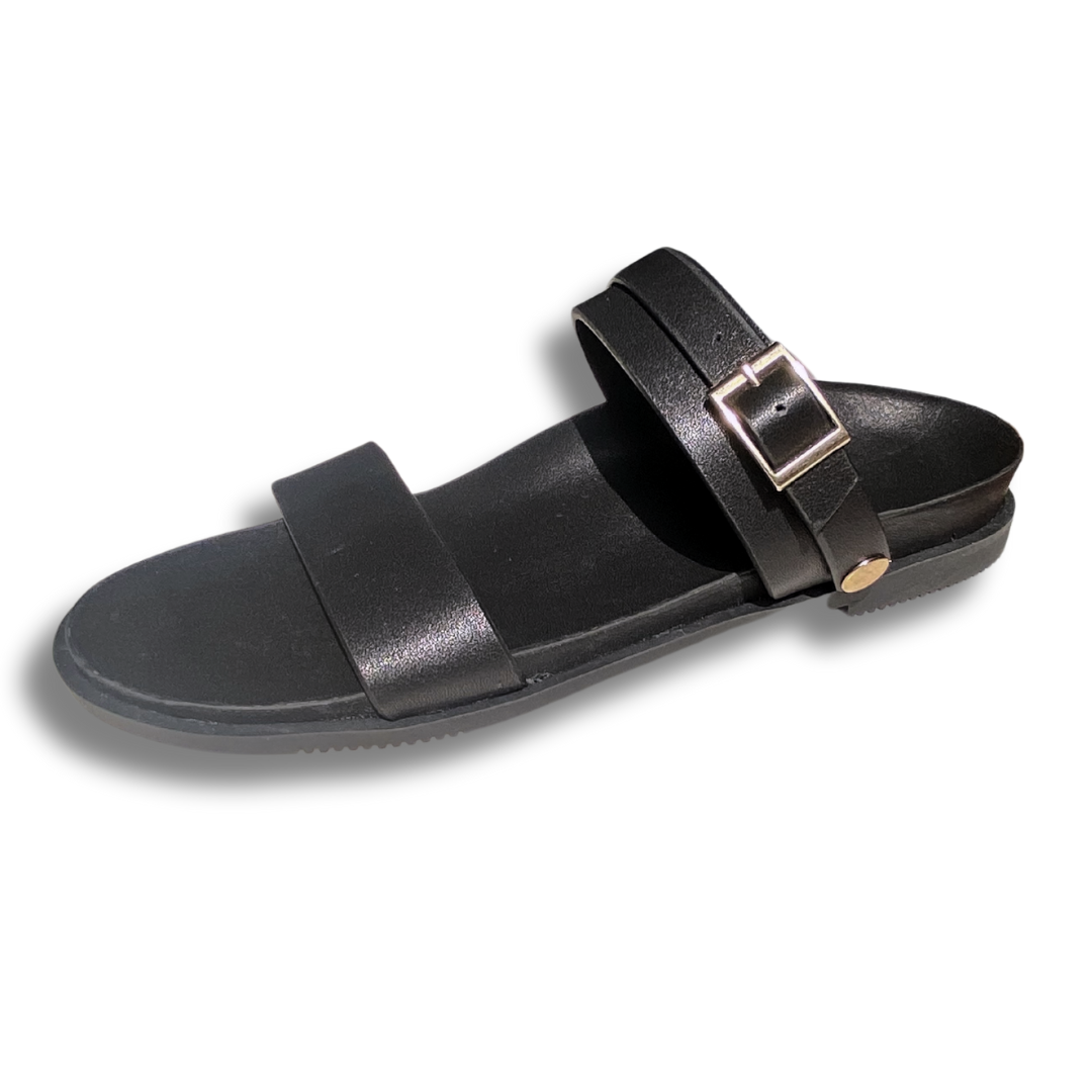 Two strap arch support sandals - Black